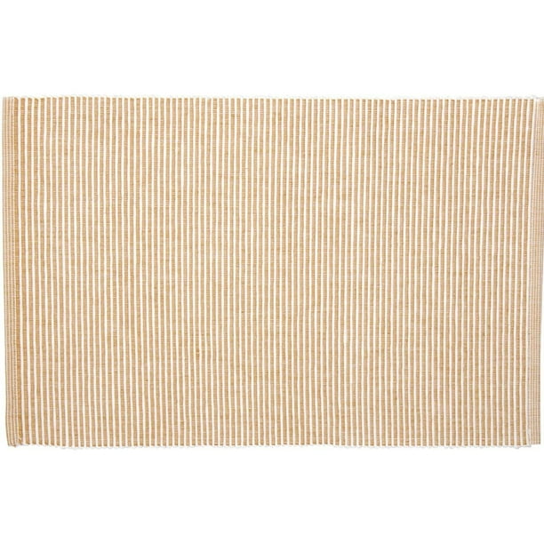 VHC Farmhouse Placemat Set of 6 Dining Table Mats Square White Red Striped